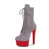 15Cm suede short boots model catwalk shoes women's runway sexy high heels pole dance boots
