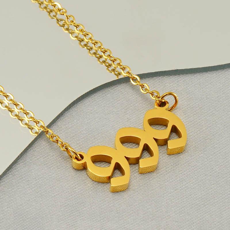

New Fashion Stainless Steel Simple Digital Necklace 111-999 Arabic Digital Titanium Steel Clavicle Chain for Men and Women single pendant
