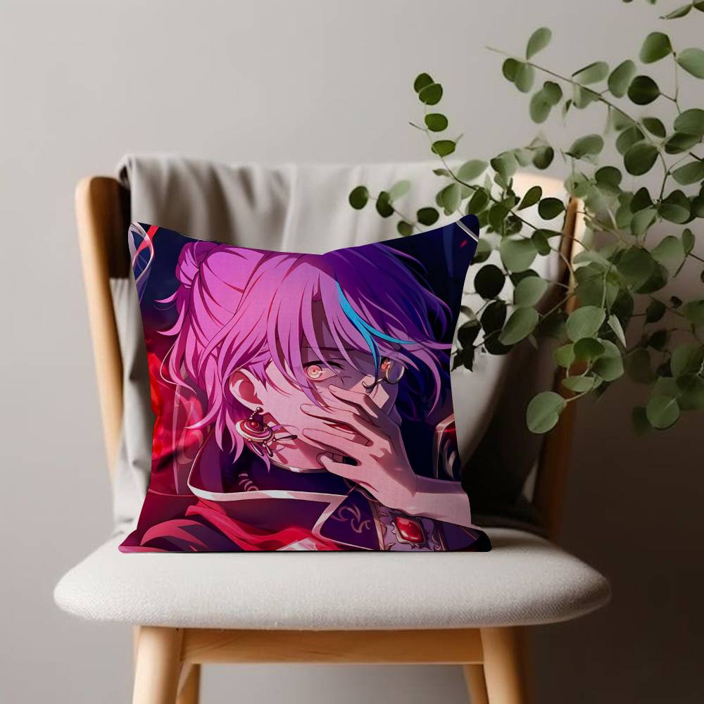 Anime Game Character Cartoon Cushion Cover Kamishiro Rui Inches Farmhouse Decor Home Throw Pillow Covers For PJSK Couch Decor