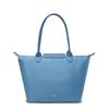 New LONGCHAMP Le Pliage Green Recycled Canvas With Leather Trim Dumpling Bag, One Shoulder Handbag Medium Size Women's Blue 2605919P58