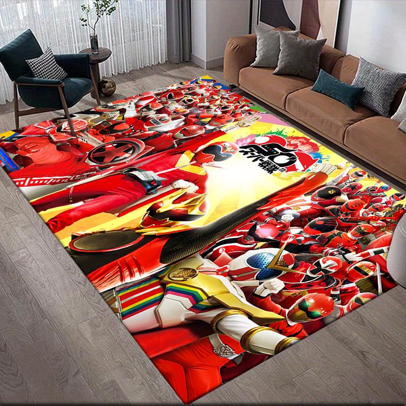 

Super Sentai Hero Squad Square Area Rug, Non-Slip Floor Mat for Living Room, Perfect Gift for Super Sentai Fans.chl 60x90cm