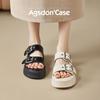 Augustine Platform Slippers Women's Summer Wear 2025 New Casual Muffin Soft-soled Beach with Skirt Sandals