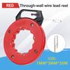30M 3mm Flat Head Fish Tape Spring Steel Electrical Wire Puller Cable Threader Electrician Wiring Tool Red Plastic Case