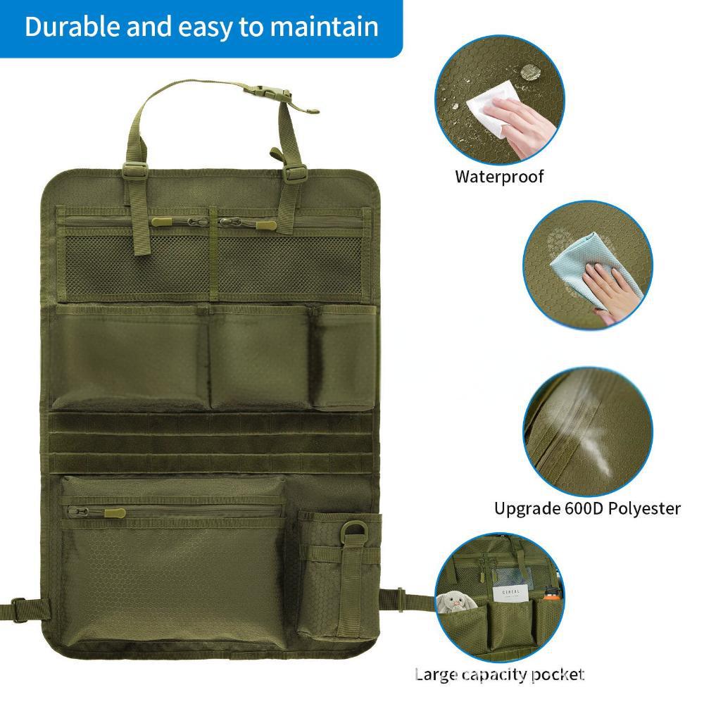 Tactical Car Seat Back Storage Bag for Camping and Everyday Use