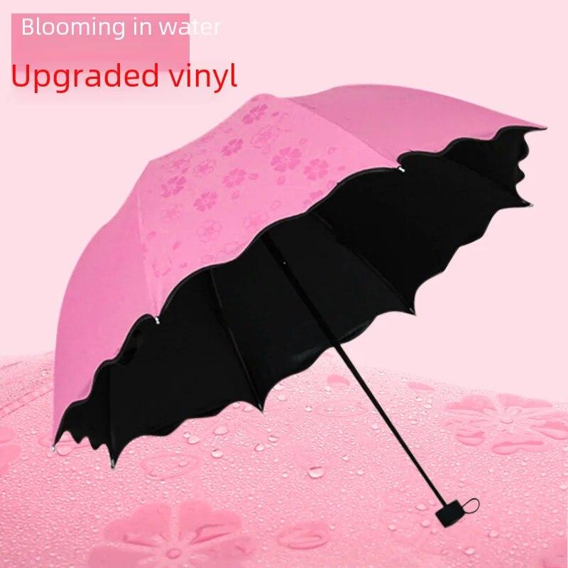 Women's Umbrella Sunshade Rain Sun Dual Purpose Thickened Black Glue Sunshade Umbrella Foldable Fold Uv Protection