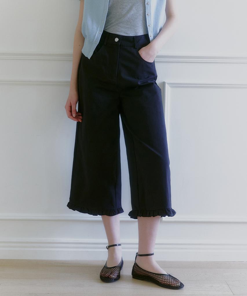 MICANE Lesha Frill Wide Capri Pants