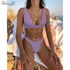 Neu Qualität Bikini Badeanzug Europa und Die Vereinigten Staaten Sexy Versammelt Einfarbig Split Bikini Badeanzug