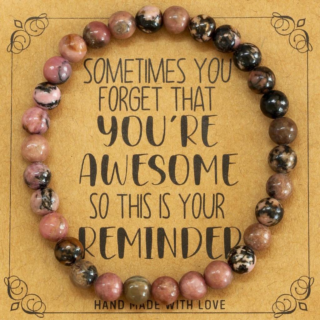 European 6mm Natural Agate Crystal Beaded Bracelet - Handmade Elastic Cord Jewelry for Women