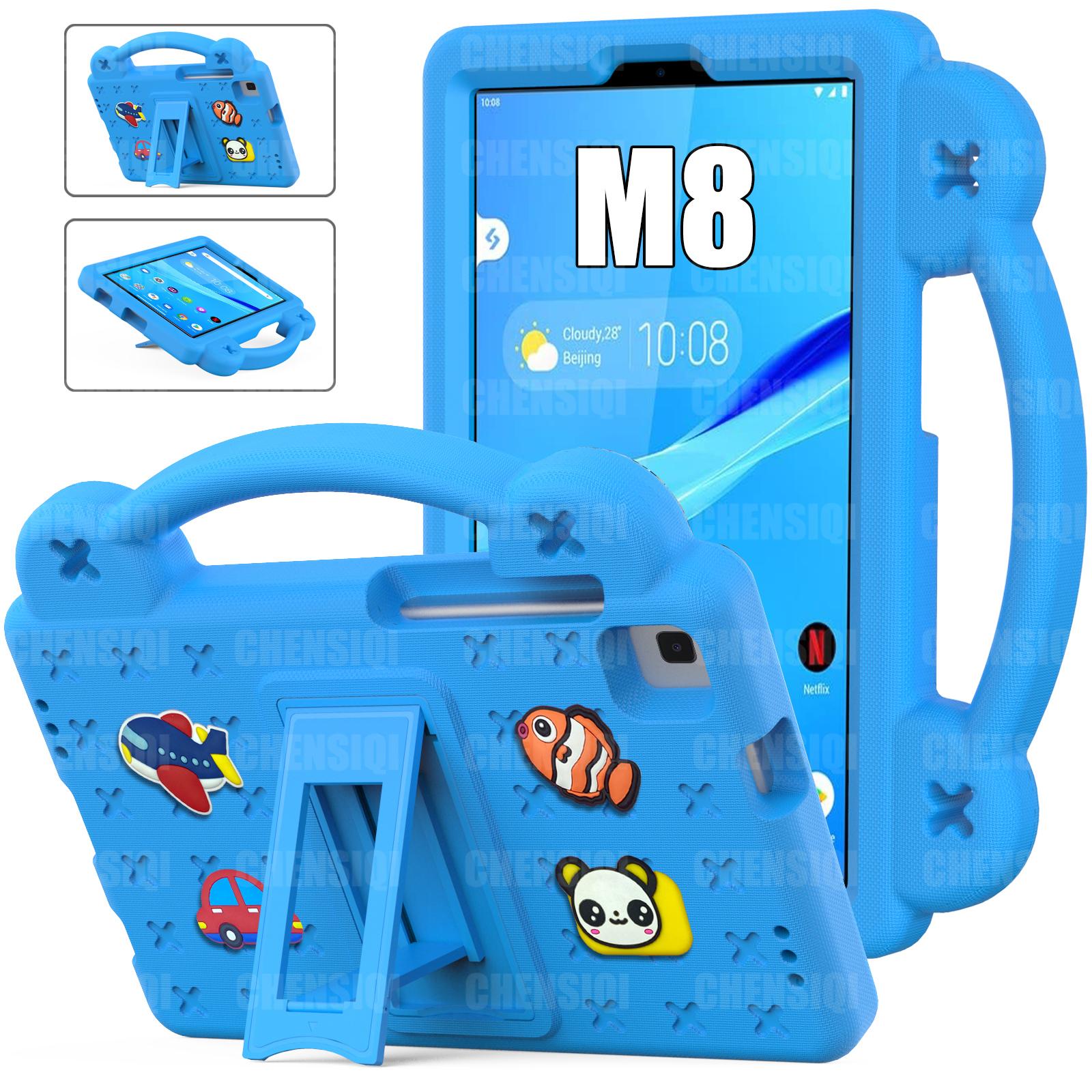 

Детский чехол для Lenovo Tab M8 (4-е поколение) 8-дюймовый TB300FU Tab M8 (3-е поколение) TB-8506F Tab M8 HD TB-8505F Противоударный чехол-подставка с ручкой For Lenovo Tab M8 светло-синий