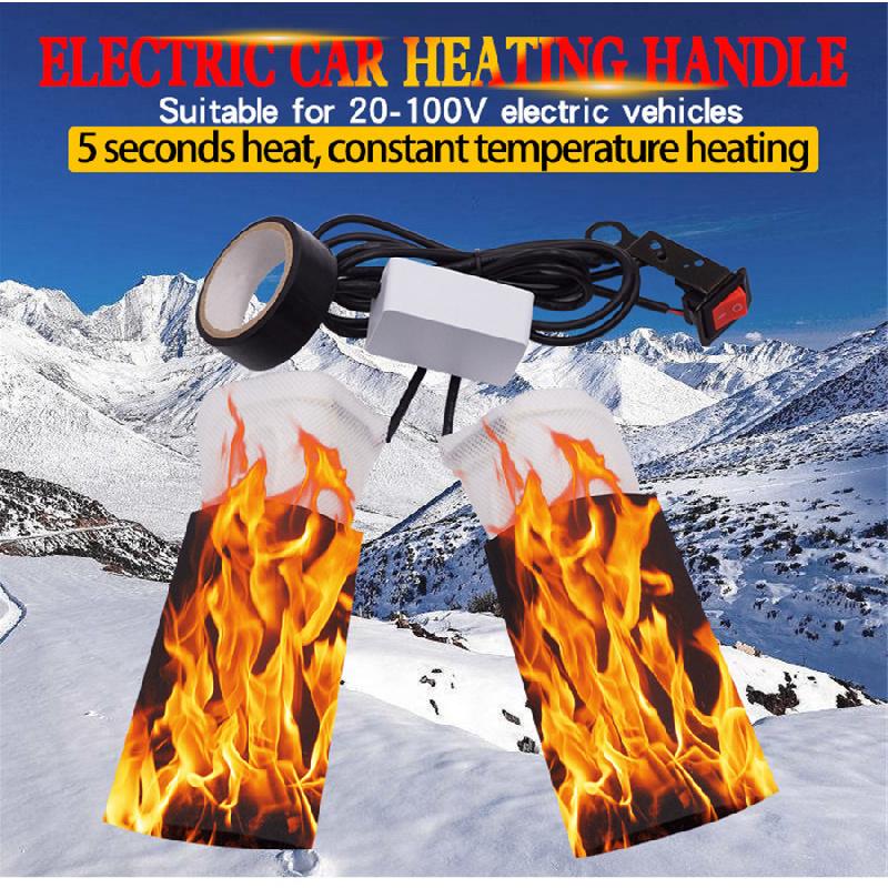 Handlebar Electric Bike Hand Grip Handle Heated Non-Woven Set 20V-100V E-Bike