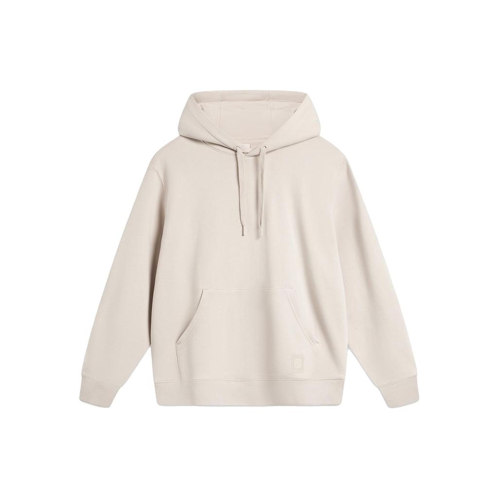 Li Ning China Color Series Solid Color Hooded Pullover Casual Long Sleeve Sweatshirt Unisex Sweatshirt Lotus-White AWDU031-1