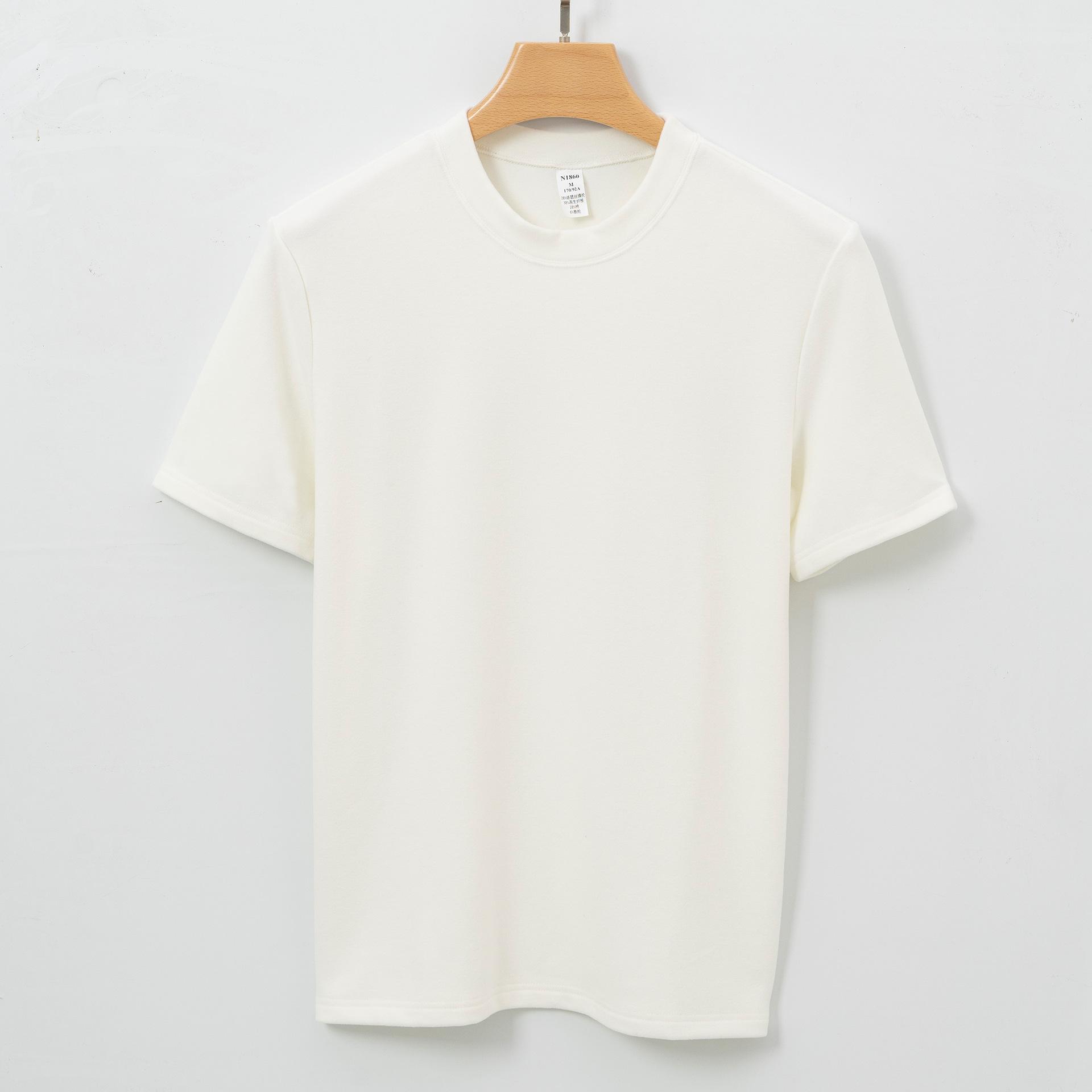 

Футболка с короткими рукавами для мужчин с круглым вырезом, длинная бархатная хлопковая акриловая зимняя теплая футболка для мужчин XXXXL