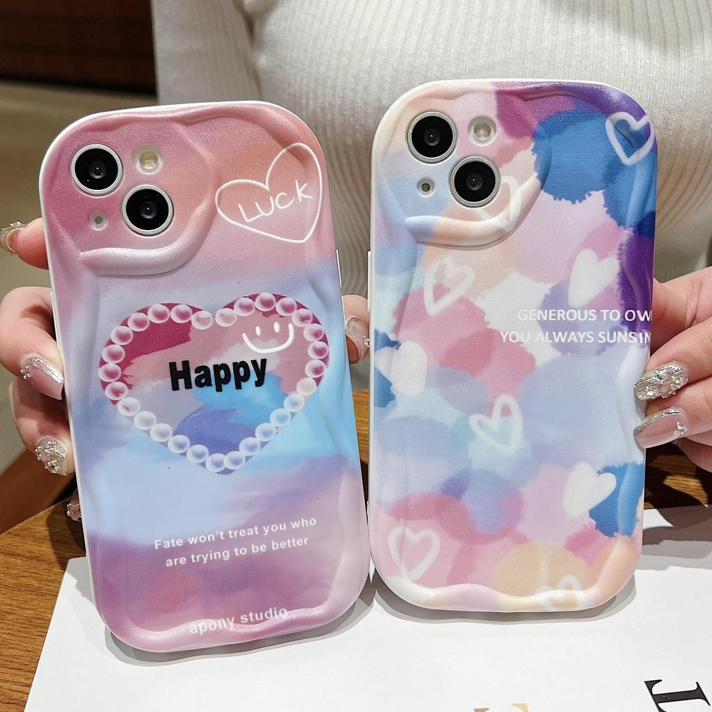 Husă drăguță din silicon pentru Xiaomi Redmi Note 13 12 11 Samsung A54 A24 A14 Oppo A78 A58 A38 Infinix Note 30 Pro Funda Happy Heart Cover moale TPU