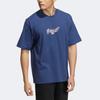 Adidas Originals Letter Print Sports Short Sleeve T-Shirt Unisex T-Shirts Blue H49560