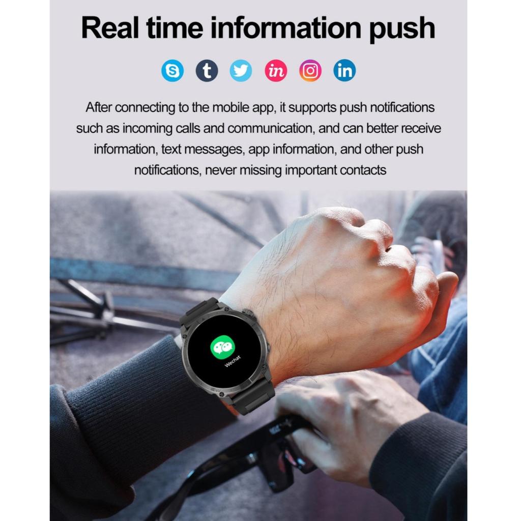 Rainbuvvy HK08 Android Smartwatch 1.43inch AMOLED Full Screen Touch 466x466 BT5.3 Bluetooth Call NFC IP68 GPS Heart Rate 530mAh Outdoor Sports Watch