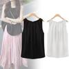 Chic Sleeveless Chiffon Tank Top Elegant Round Neck Pullover For Women