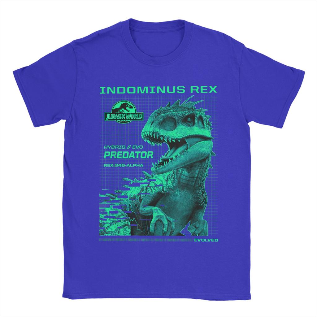Jurassic World Indominus Rex T Shirts Men Vintage T-Shirts Round Collar Hybrid Predator Tee Shirt Short Sleeve Clothes Plus Size