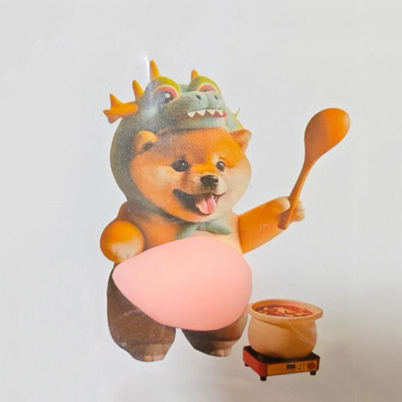 

3D наклейка-зажим Сиба-ину Милый живот собаки Мягкая наклейка Креативные мультяшные самоклеящиеся наклейки для телефона, холодильника Декоративные