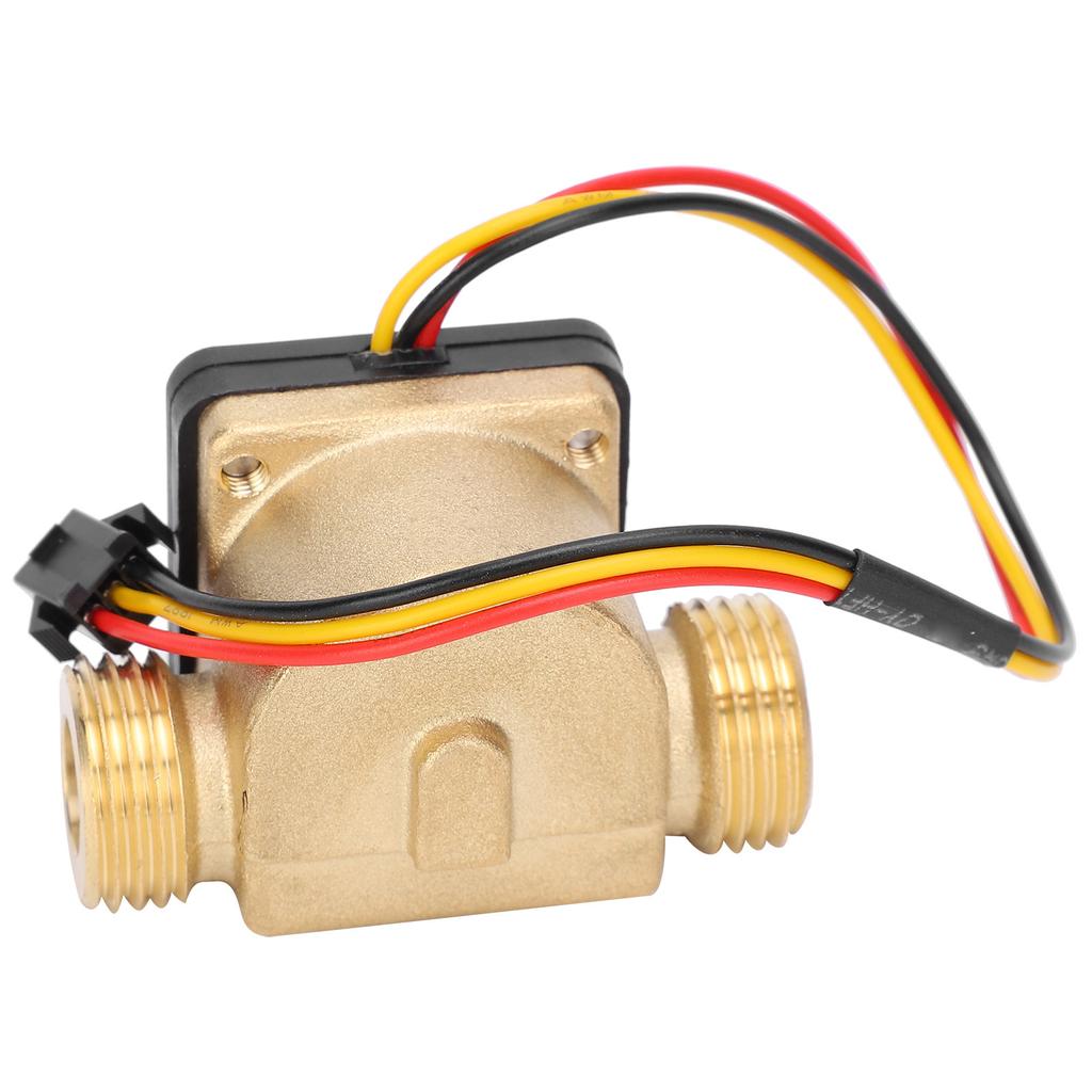 G1/2in Male Water Flow Sensor Counter Brass Hall Flowmeter  3‑24V for Water Heaters Credit Card Ma