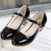 Spring and Autumn New Sparkling Pink Girls' High Heel Princess Shoes Korean Edition Student White Performance Leather Shoes