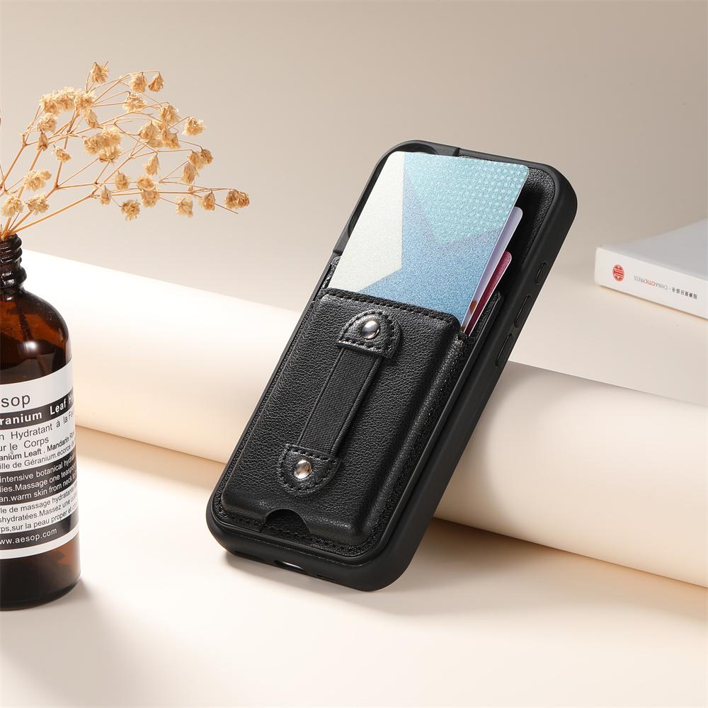 Elastic Wristband Wallet Card Phone Case for IPhone 17 Air 16E 15 14 Plus 13 12 11 Pro Max Leather Shockproof Protection Cover