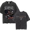 Movie Scarface Vintage Washed Tshirt Tony Montana Face Al Pacino Oversized Tshirts Men Women Fashion Hip Hop Gothic T Shirts