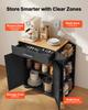 VEVOR Carrello Isola Cucina con Contenitore, Largo 795 mm Isola Mobile con Ruote Girevoli, con Cassetto, Armadietto, Porta Spezie/Porta Asciugamani