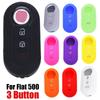 3 Buttons Silicone Car Key Case Cover For Fiat 500 Flip Folding Remote Key Shell For Fiat Punto Panda Car Accessories