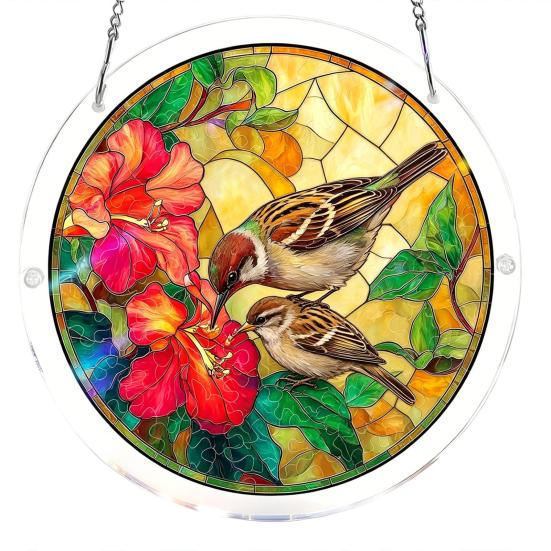 Buntglas-Stil Puzzle Sonnenfänger Acryl Fensterhänger Ornamente DIY Puzzle Kunst Sonnenfänger Set für Erwachsene