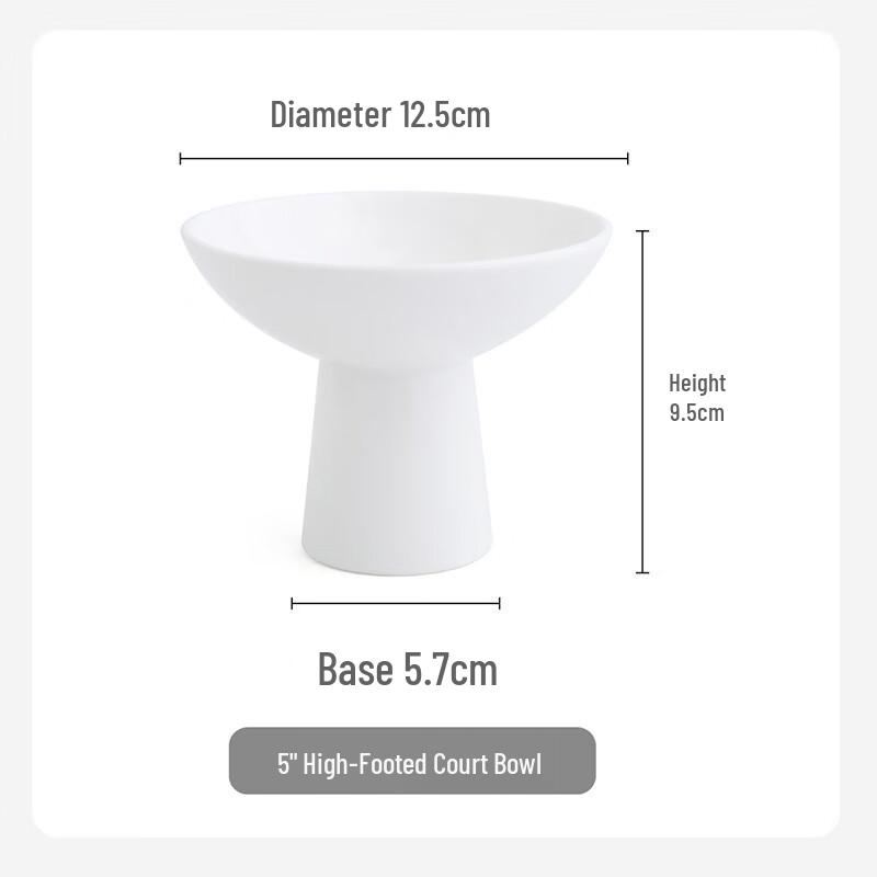 Set of 2 Ceramic Palace Style High-Foot Bowls