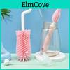 Degree Silicone 360 Bottle Brush Rotation Baby Pacifier Cup Nipple Cleaning Brushes Set Handheld Soft Head Food Grade Small Tool