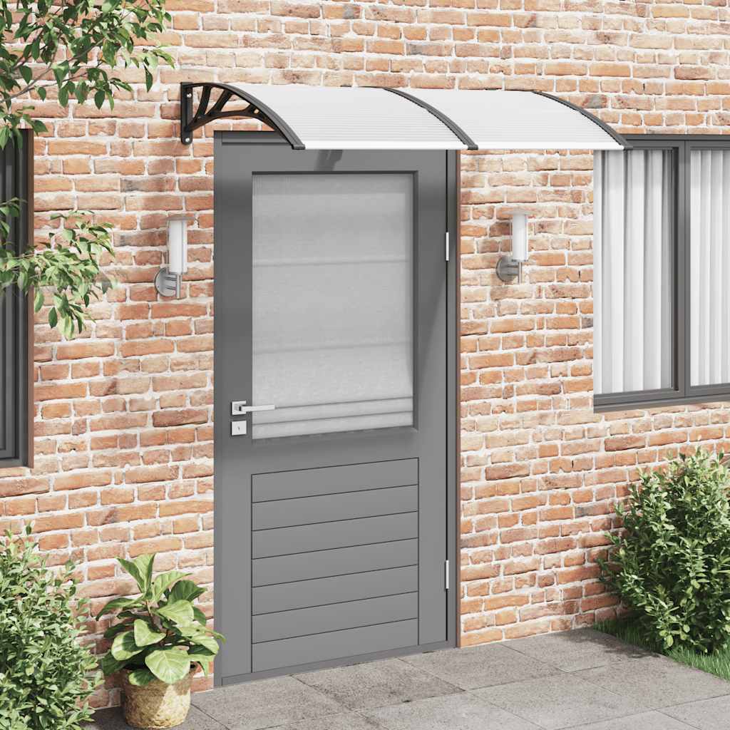 vidaXL Türvordach Schwarz und Transparent 150x75 cm Polycarbonat schwarz