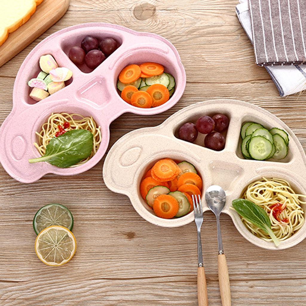 Baby Toddler Divided Plates  Cartoon Dinner Plate Non Slip Kids Tray