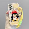 KEYSION Cartoon Cute Plush Embroidery Case for Samsung A52 5G A52S A51 with Lanyard Shockproof Phone Cover for Galaxy A32 4G