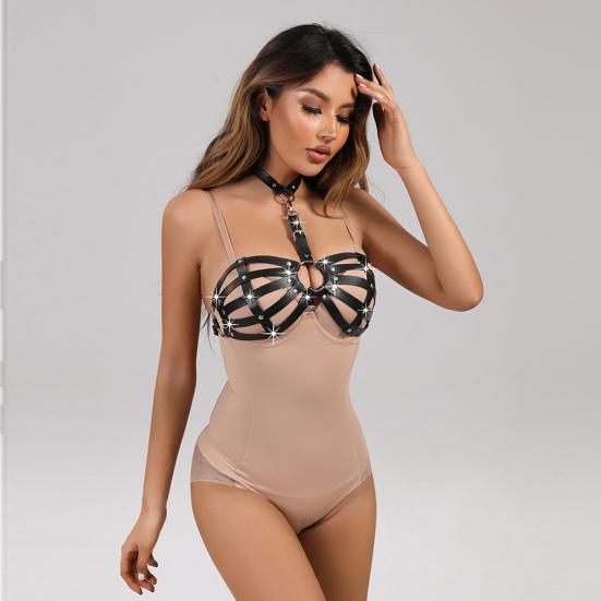 Sexy Faux Leather Corset Belt Enhance Mood Unleash Happiness Portable User-friendly Safe Cosplay SM Corset