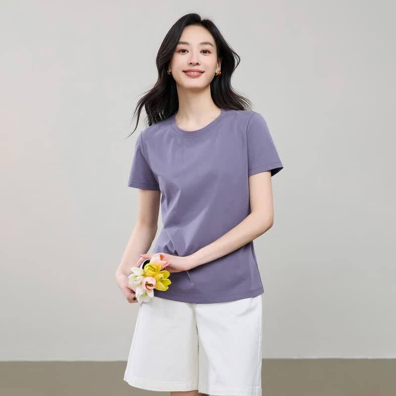 ESE-Y Women's Pure Cotton Short Sleeve T-Shirt
