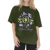 Dam T-shirt med tryck och rund hals och korta ärmar