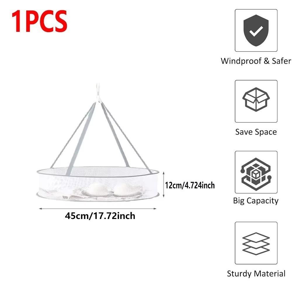 

Portable Clothes Dryer Basket 1/2 Layer Clothes Hanging Dryer Soft Socks Drying Net for Home 1layer