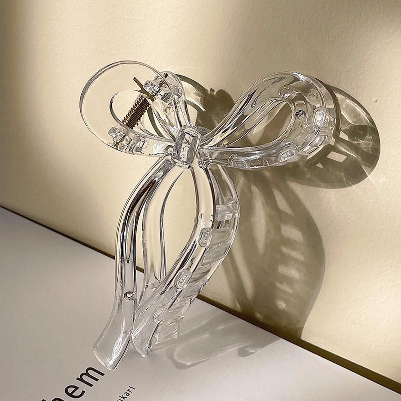 

2024 Желейный цвет бант заколка для волос акула - Элегантный, Большой, Высококлассный аксессуар прозрачный