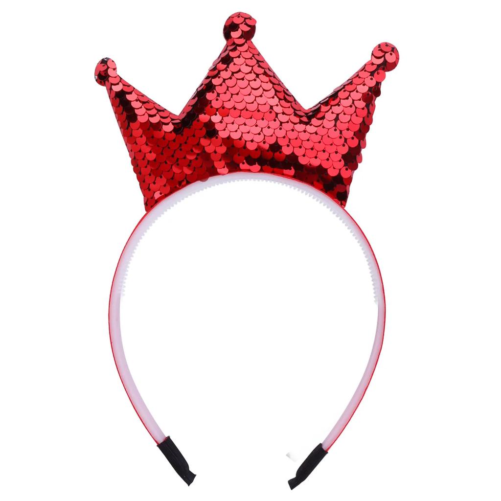 Kids Girl Sequins Crown Headband for Women Sweet Birthday Party Festival Decoration Headwear Hairband