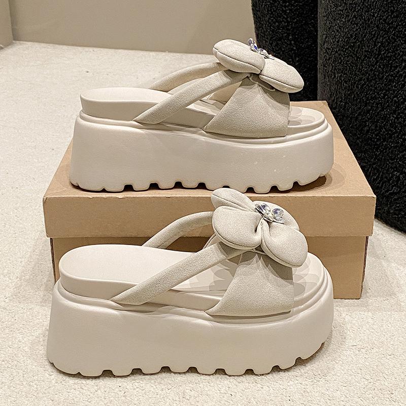 Fashion 8CM Casual Wedge Slippers Women New Summer Non Slip Platform Sandals Woman Flower Comfortable Female Chunky Beach Slippers