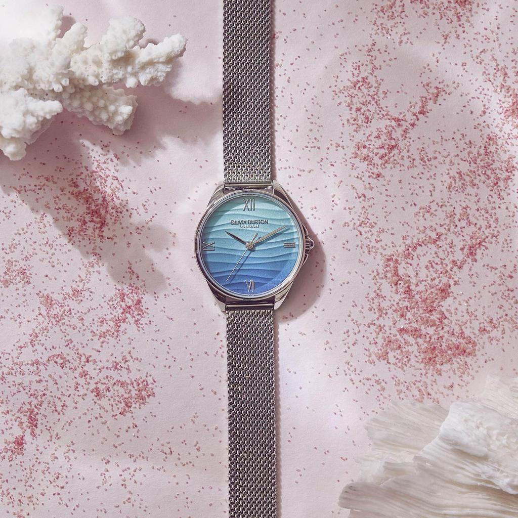 Signature 30mm Azure Blue Silver Mesh Watch [OLIVIA BURTON] &