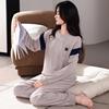 Island Fleece Pajamas Women'S Autumn And Winter Thin Fleece Round Neck Pullover Coral Fleece Loungewear Spring And Autumn Large Size Warm Suit
