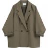 Blazer Oversized Feminino 2026 Corte Solto Tamanho Plus Jaqueta de Terno Chic para Escritório Senhoras Curvilíneas