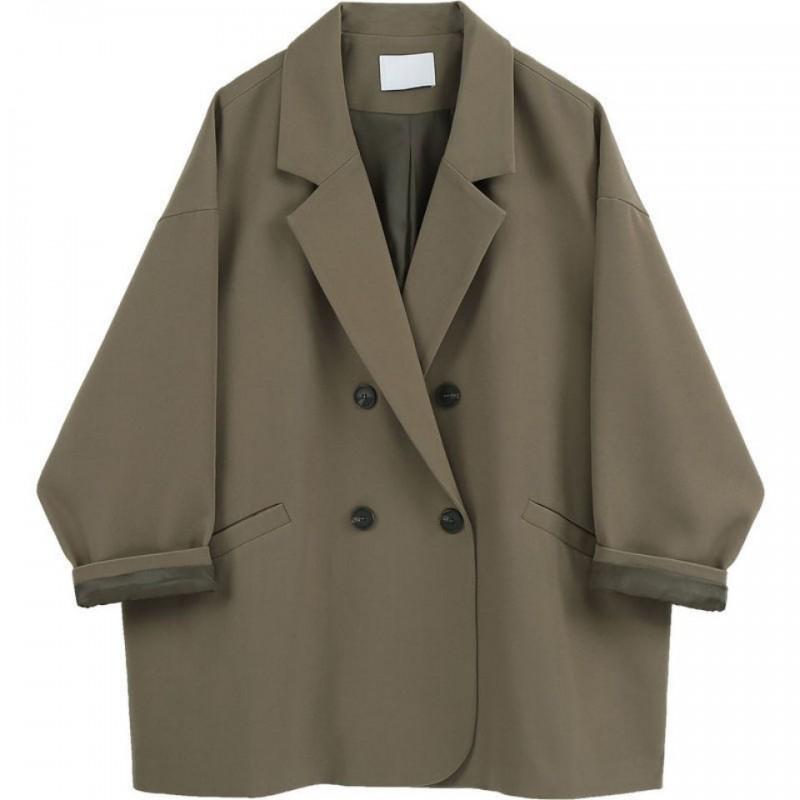 Blazer Oversized Feminino 2026 Corte Solto Tamanho Plus Jaqueta de Terno Chic para Escritório Senhoras Curvilíneas