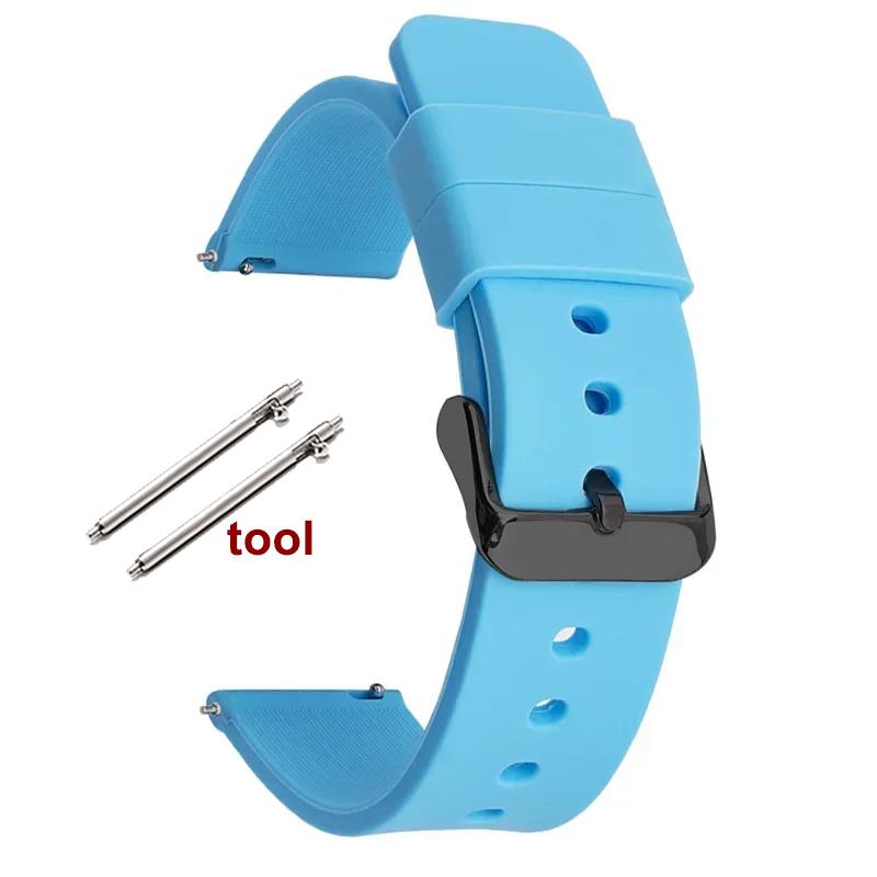 Bracelet Silicone à Libération Rapide 12/14/16mm 18mm 20mm 22mm 24mm Étanche Caoutchouc Bracelet pour Montre Connectée Huawei GT2/GT3