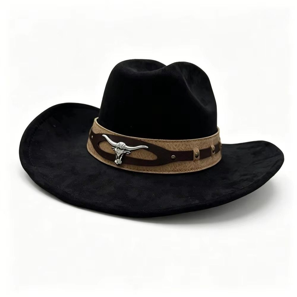 Bull Skull Fedora Hat Dress Up Jazz Top Hat Classic Western Cowboy Hat Disco Party