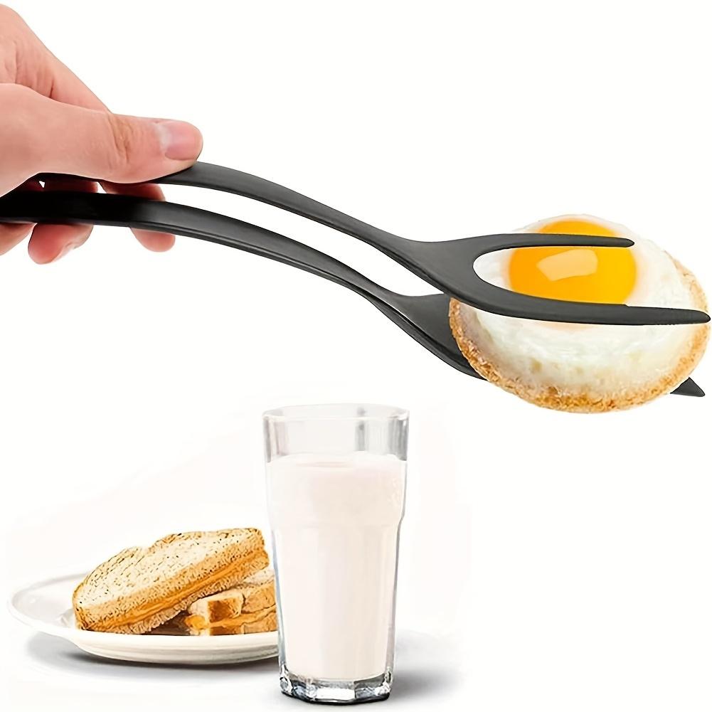 2 in 1 Omelette Shovel Clip Non Stick Silicone Spatula Tongs Pancake Toasted Bread Fried Egg Clip Beef Steak Shovel Gadget