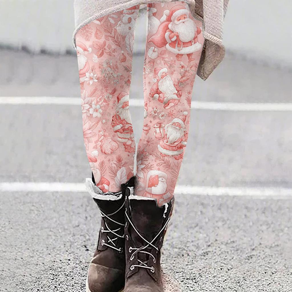 Women's Christmas Print Slim Fit Elastic Yoga Casual Pants
