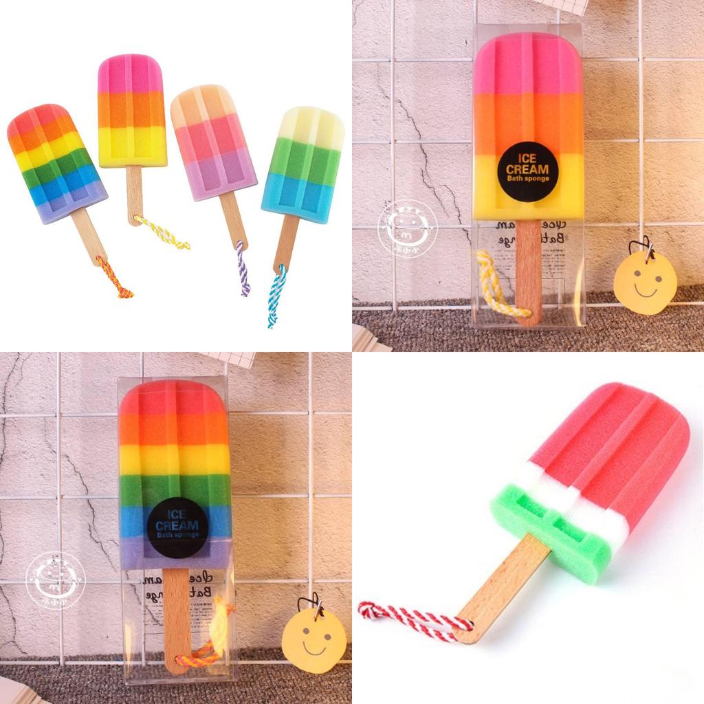 Creative Ice Cream Sponge Bath Brush For Kids With Gentle Cleaning Fun